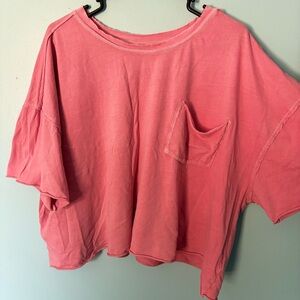 We The Free Pink Cropped Tee